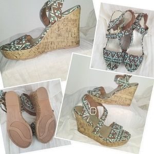 Multi colored Platform wedge